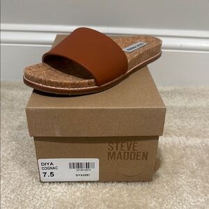 Steve Madden Brown Slide Sandals